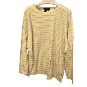 Ralph Lauren silver sparkle and white Breton Stripe knit top 3X